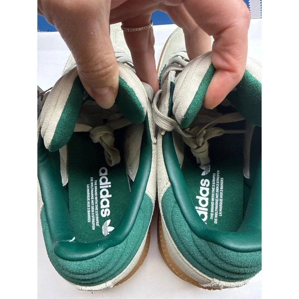 Adidas Samba XLG J WonderWhite Green GumSole Sneakers JQ9886 Size 6.5Y